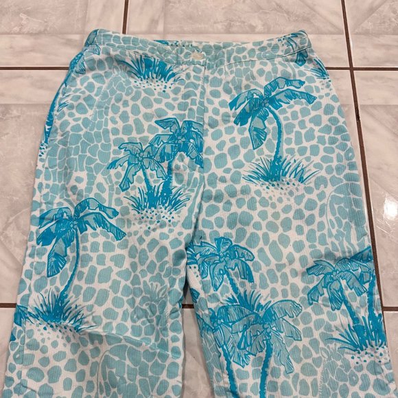 Lilly Pulitzer Aqua Palm Wide Leg Pants - Picture 2 of 9